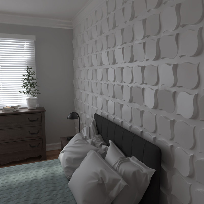 19 5/8"H X 19 5/8"W Clover Endurawall Decorative 3D Wall Panel, White, 10/PK