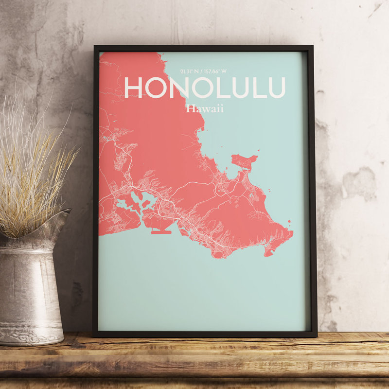 Honolulu - No Frame Print, 43.2cm H x 27.9cm W x 0.13cm D