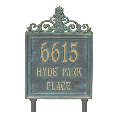 Plaque d'adresse sur 3 lignes Lanai Pineapple