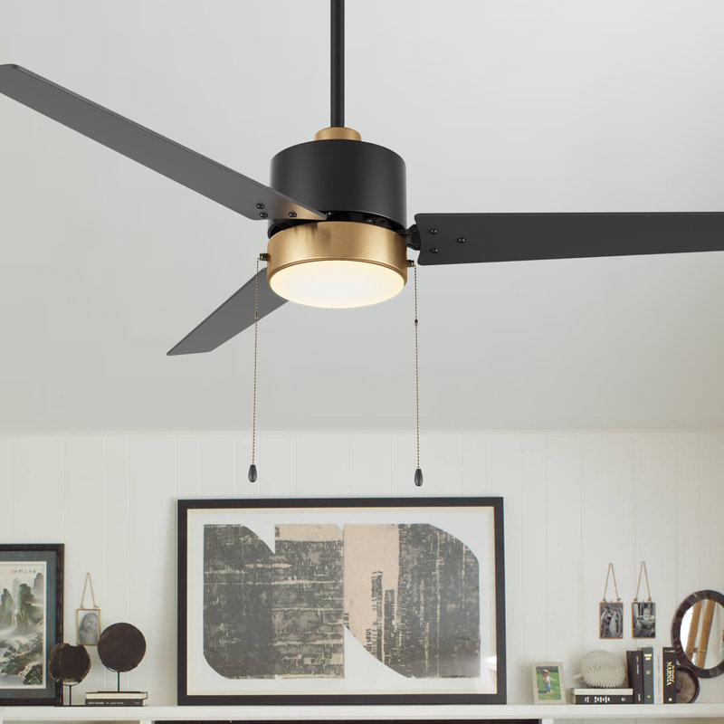 Dulac 52'' Ceiling Fan with LED Lights, Black