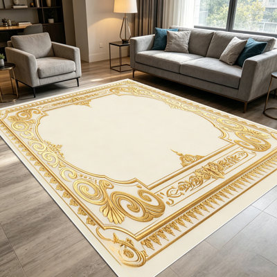 Tapis de style victorien en relief orné de 1 pièce d'époque pour le salon, doux et confortable, convenant à toutes les saisons, facile à entretenir, lavable à la machine, tapis de ferme sous la table convenant à la table à manger, au vestibule, à la chambre à coucher, à la cuisine,