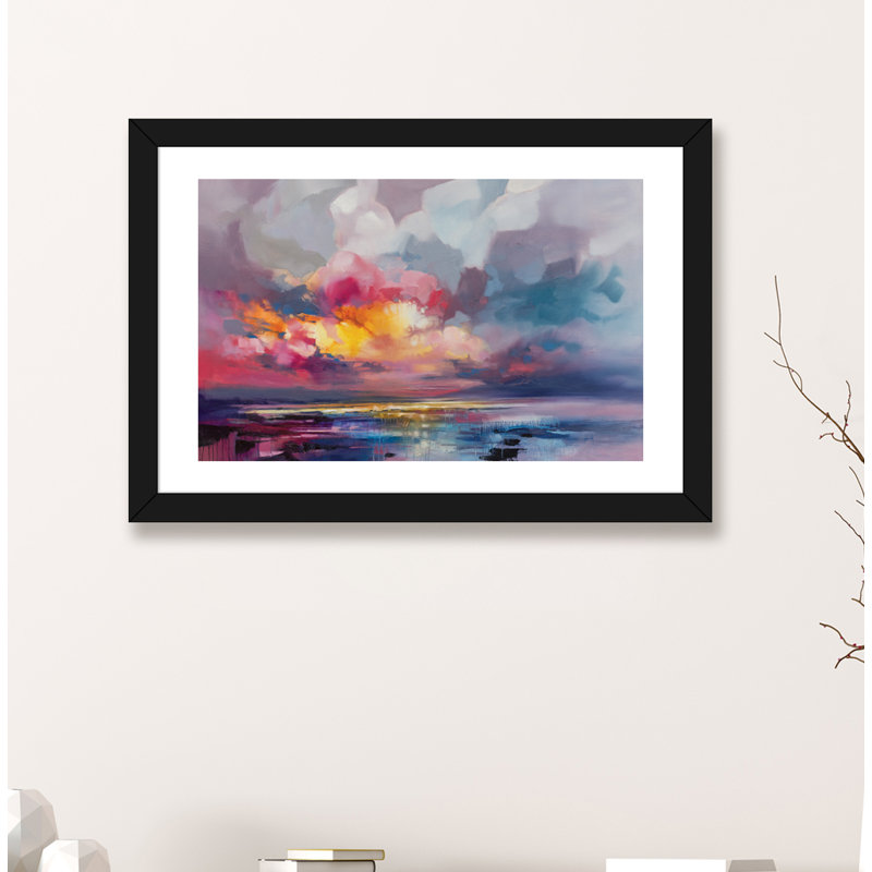 « deplacement » par scott naismith-reproduction d’art, H 16 po x l 24 po x P 1 po, Papier avec cadre noir
