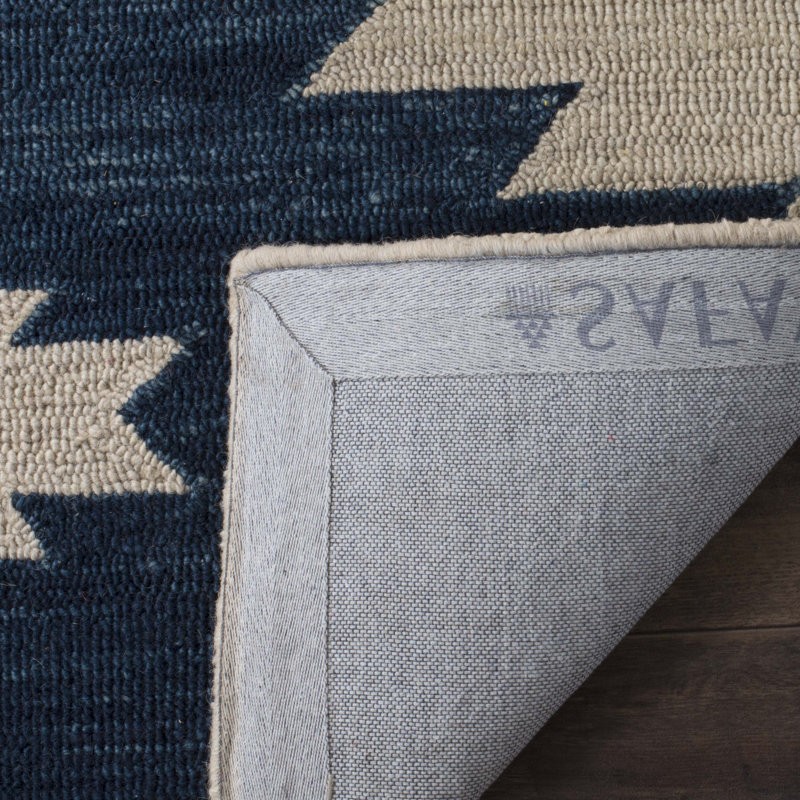 Deyoung Hand Tufted Wool Geometric Rug, Round 7'