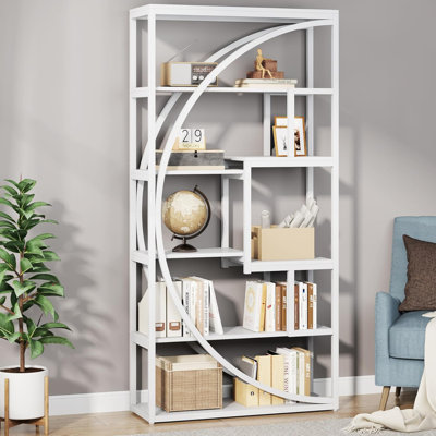 70.47"Height Industrial 5-Tier Etagere Bookshelf With 8 Open Shelves Organizer For Living Room, Bedroom