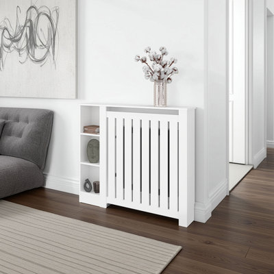 White Radiator Cover with Storage