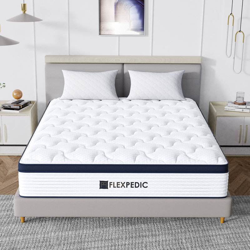Matelas profond de 8 pouces pour sommeil profond dans une boîte, matelas hybride doux à plateau euro et matelas à ressorts ensachés en mousse à mémoire de forme