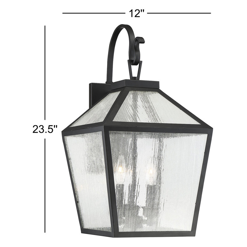 Lanterne murale d'extérieur 3 lumières Ricardo, H 23,5 po x l 12 po x P 12 po