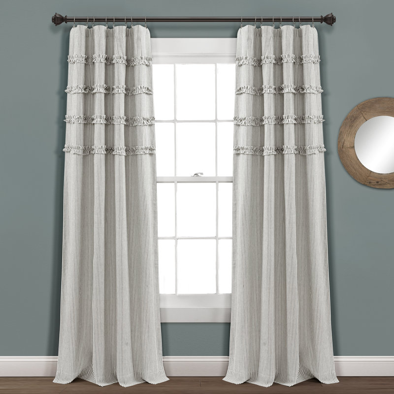 Paire de rideaux 100% coton, Gris, L 40 po x L 84 po