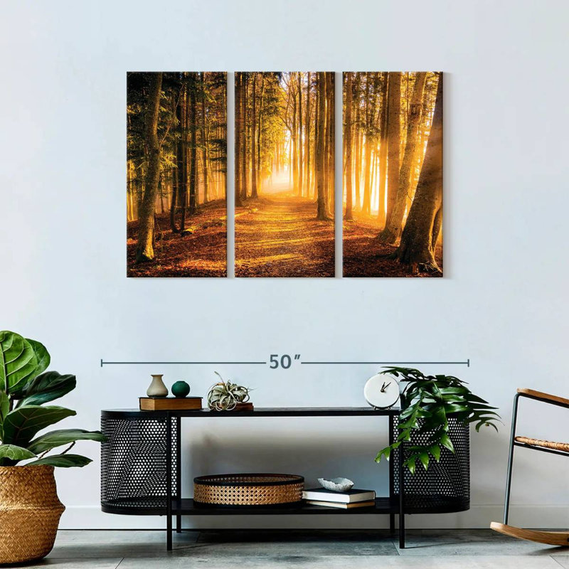«Morning Forest Path», reproduction sur toile, H 28 po x l 45 po x P 1,25 po