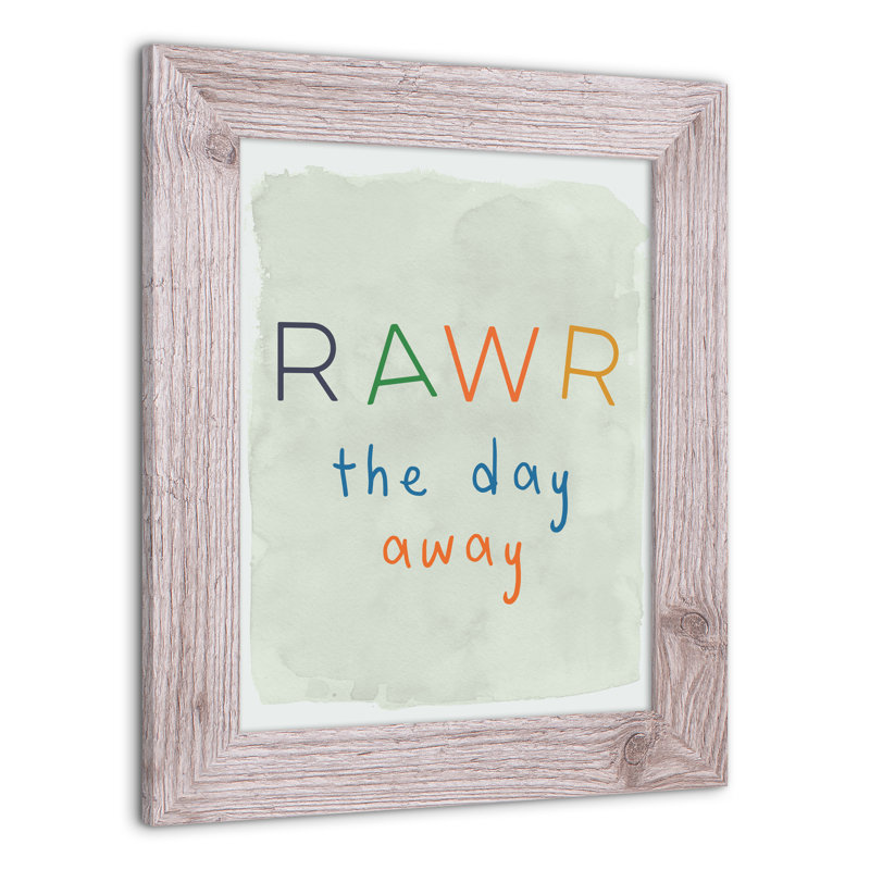 Roar The Day Away, art encadré, H 14 po x l 11 po x P 0,75 po, Cadre blanc