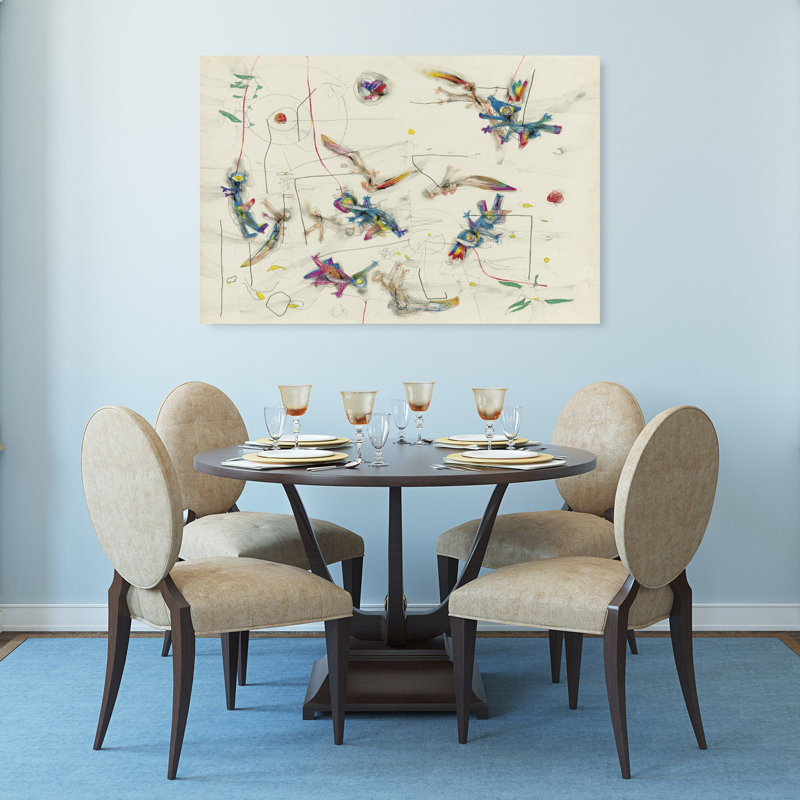 Untitled Number 9 1942 Abstract Classic Colorful Bird Wildlife Wall Art Print by Paul Klee - 1 Piece Wrapped Canvas Wall Art