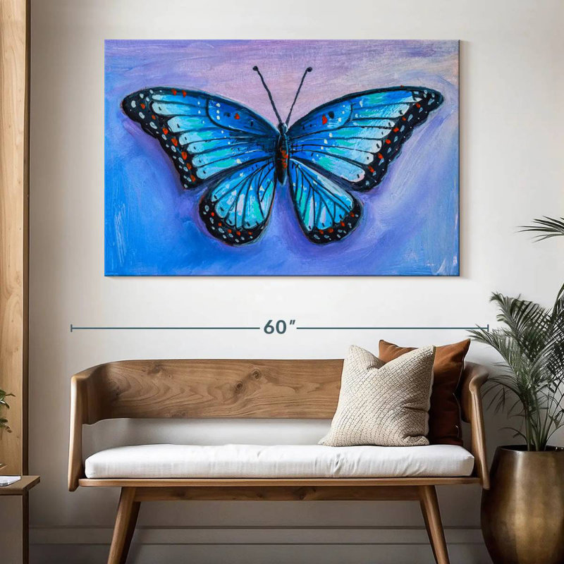 Brampt Blue Butterfly, 34" H x 51" W