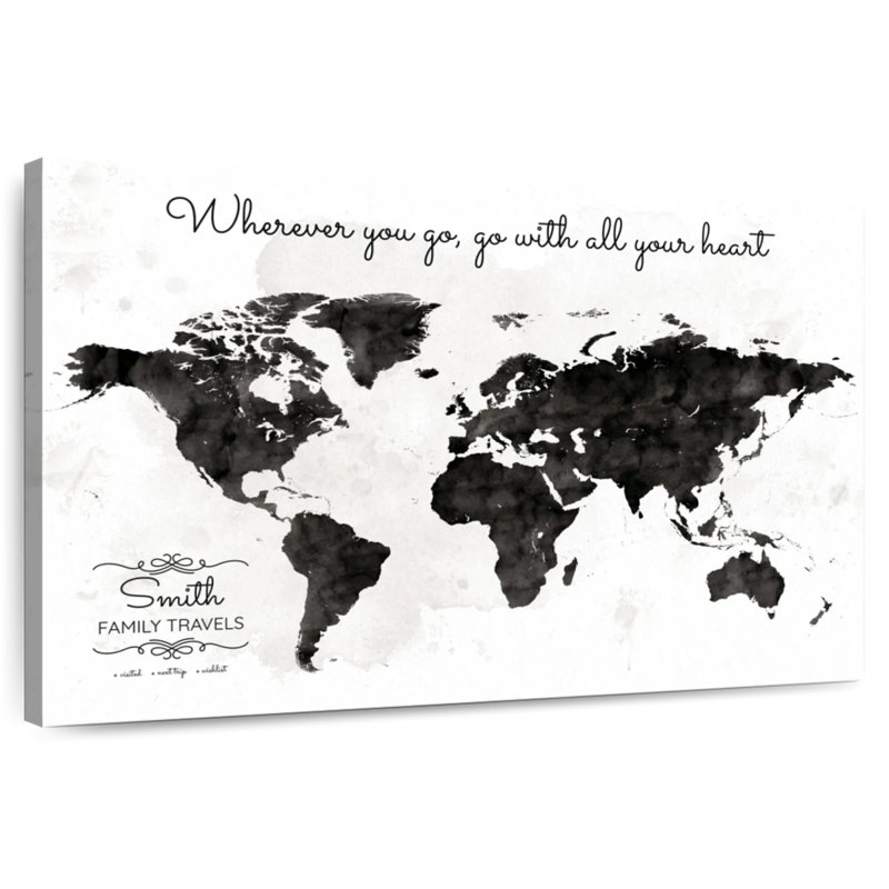 Carte du monde personnalisée «All Your Heart», H 26 po x l 39 po, Oui