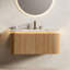 Meuble-lavabo DIEN 30 po avec lavabo intégré, bords incurvés, tiroir, éclairage à détecteur de mouvement, lavabo intégré en pierre frittée à motif de travertin, préassemblé-1214871660-1214871662
