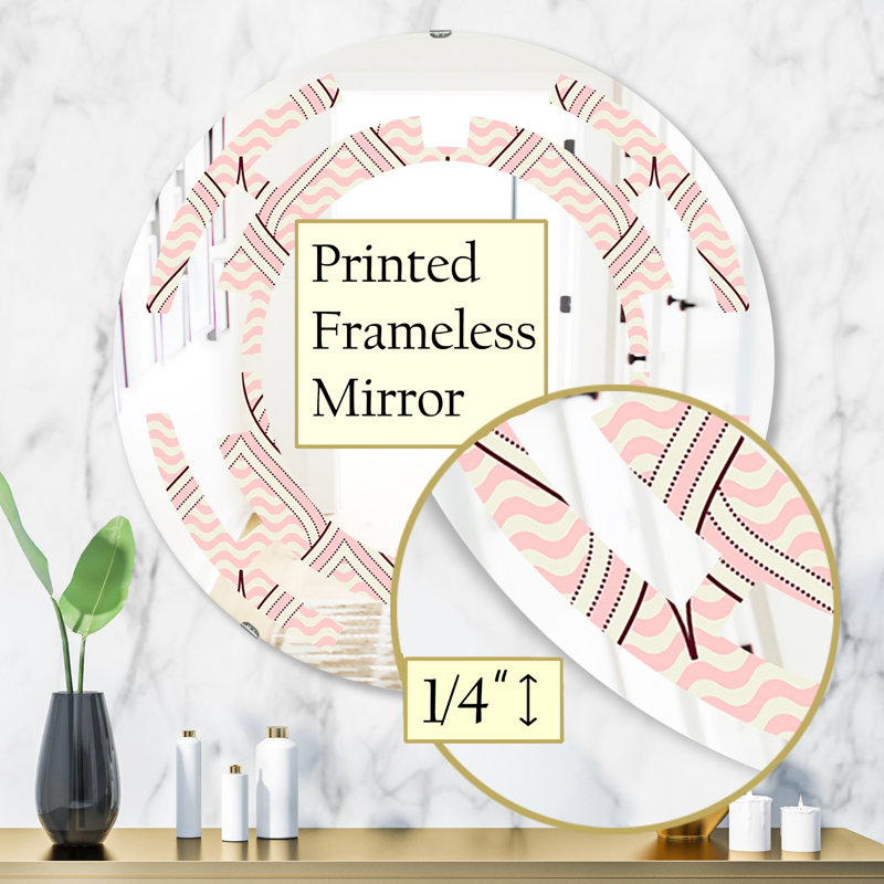Ornement avec éléments décoratifs Miroir mural moderne et contemporain sans cadre, H 31,5 po x l po