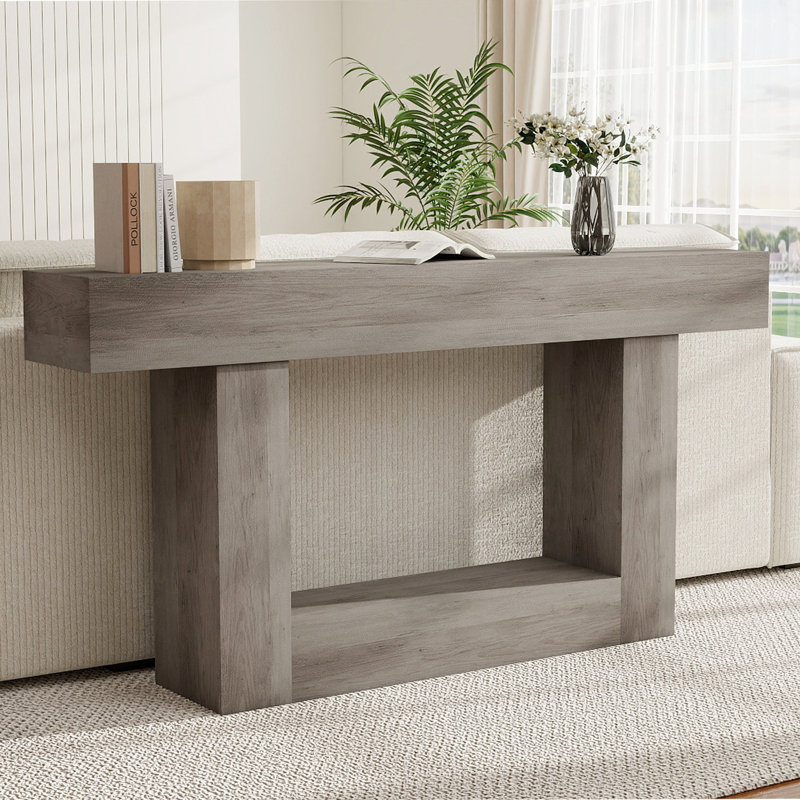 Console étroite 63 po, canapé d'entrée à 2 niveaux, profondeur de 11,8 po, capacité de 260 lb, assemblage facile en 15 minutes