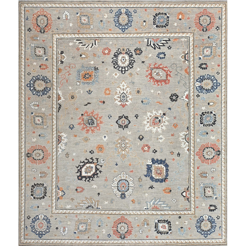 Oushak Collection, Transitional One-of-a-Kind Rectangle 8'2" X 9'11" Hand Knotted Area Rug