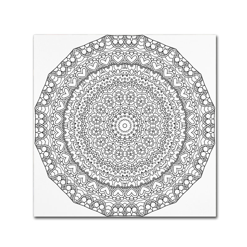 « hearts mandala’ahrens », impression sur toile tendue, H 35 po x l 35 po x P 2 po