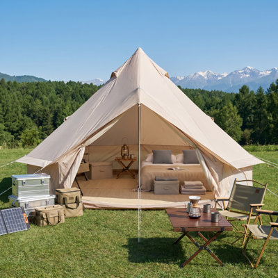 4-Person Canvas Tent, All-Season Canvas Tent for Camping, High-End Camping Tent with a Stove Port  - 10Ft