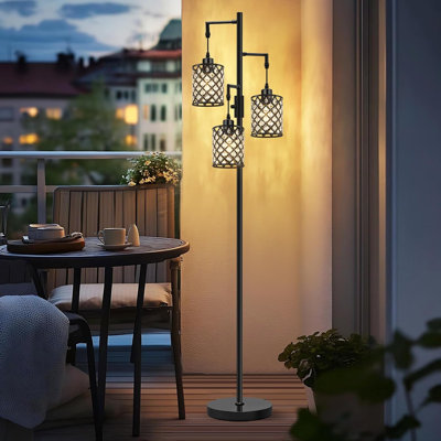 70" Tall Crystal Tree Floor Lamp, With Sparkling K9 Crystal Shade, Rotary Switch, Easy Assemble Lamps For Living Room, Bedroom, Home Office, Girls Room