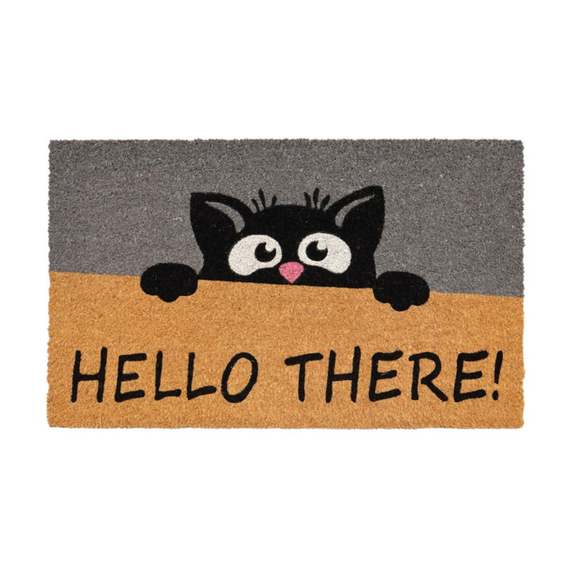 Tapis d'entrée 18 po x 30 po beige et noir Coir