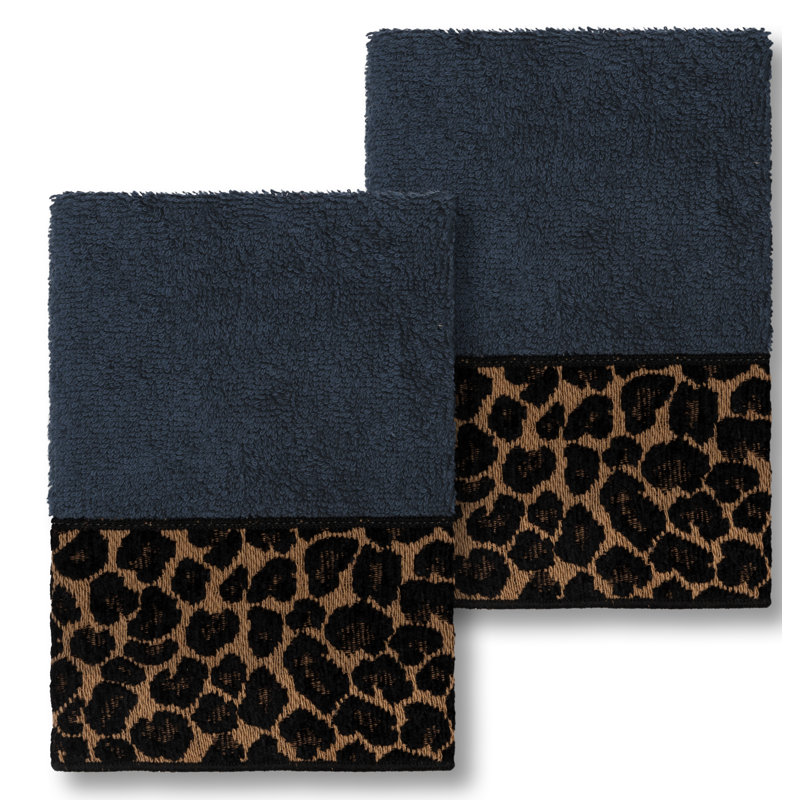 Spots Turkish Cotton Washcloth, Midnight Blue