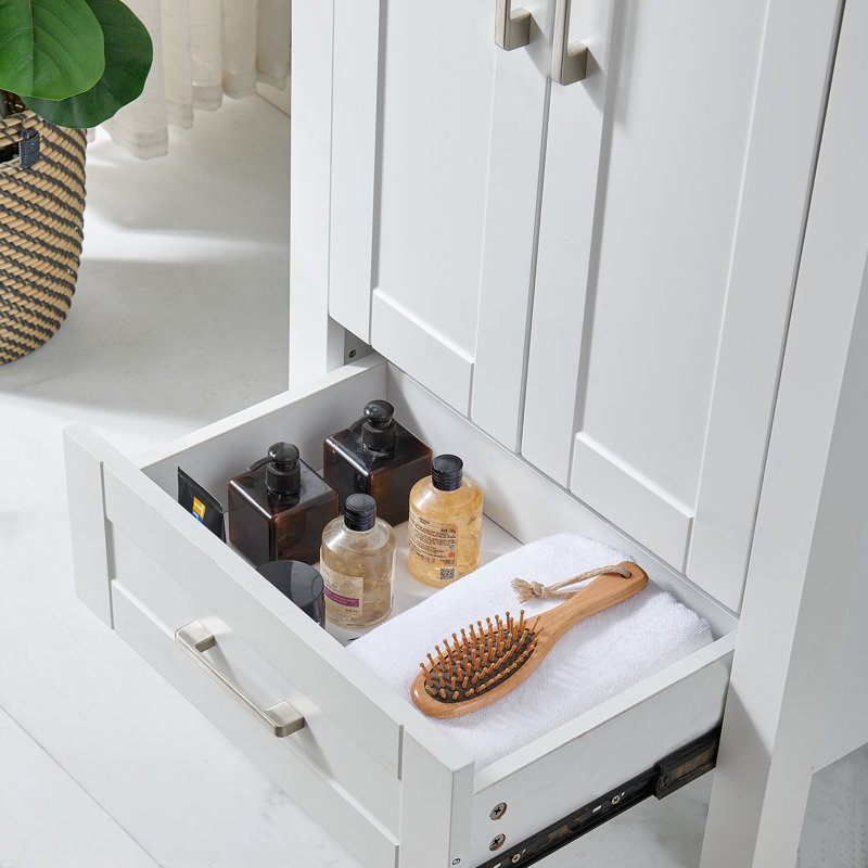 Ensemble de meuble-lavabo simple blanc 24 po 24 po
