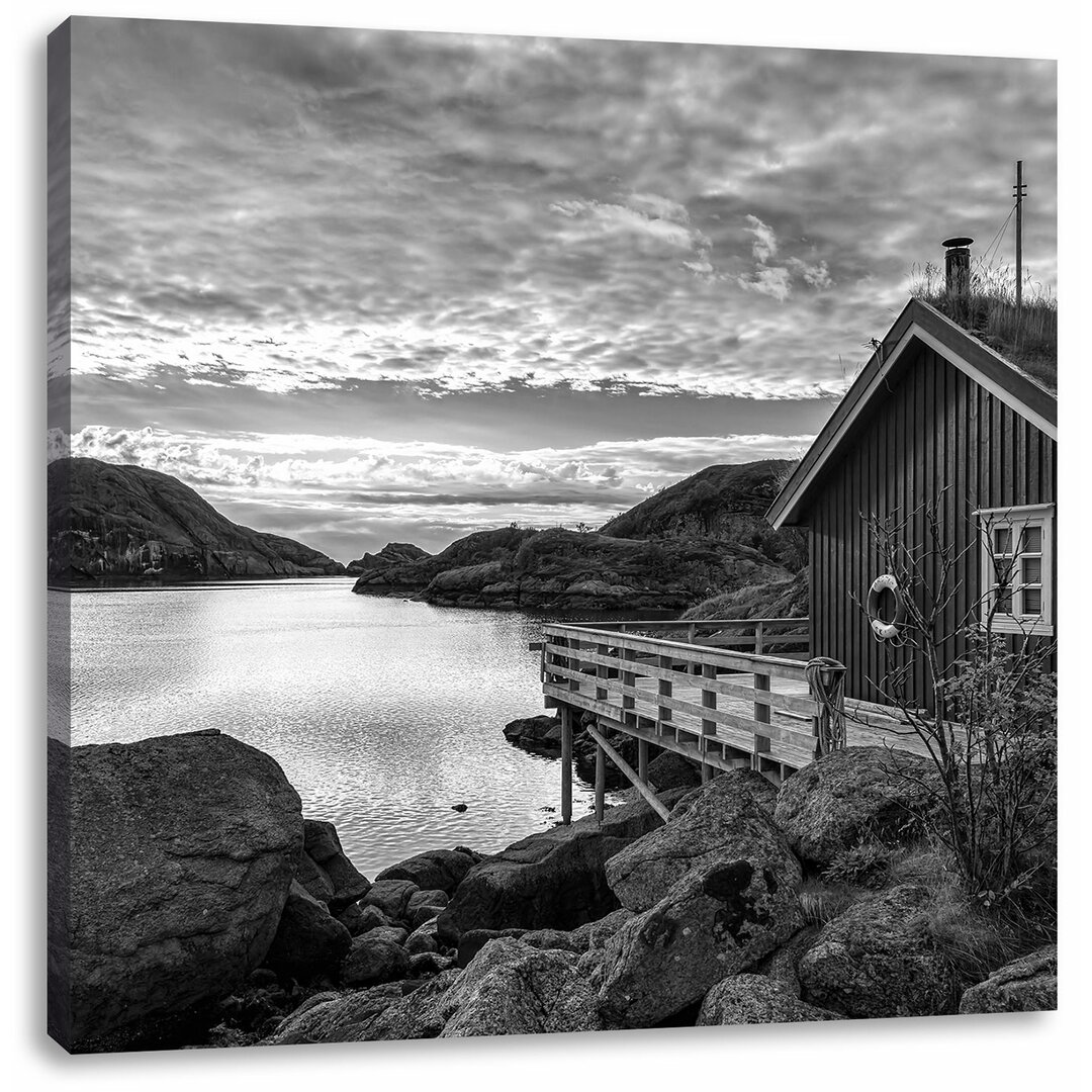 Leinwandbild Sonnenaufgang am Fjord Norwegens