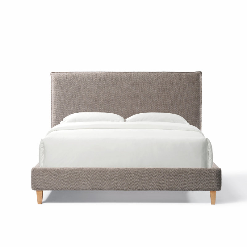 Grand lit rembourré gris - Stable et élégant avec des matériaux doux et confortables