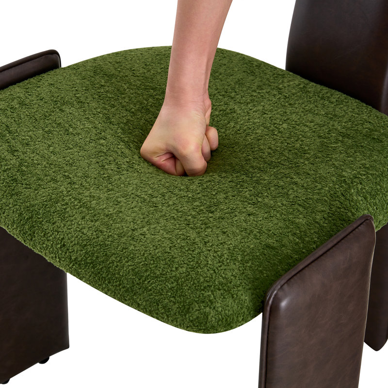 Chaises de salle à manger, Vert / brun foncé