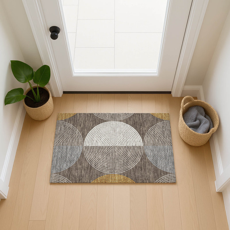 Machine Washable Indoor/Outdoor Jenning ACN2281 Geometric Rug, Rectangle 1'8" x 2'6"