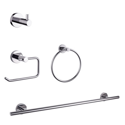 Ensemble d'accessoires de salle de bain 4 pièces Bagno Nera - Nickel satiné