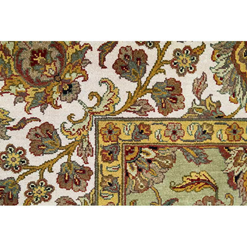 Tapis ivoire et brun noué à la main de haute qualité