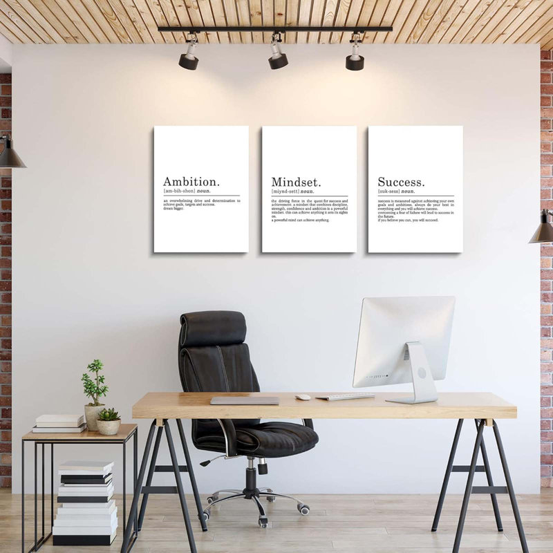 3 Piece Wrapped Canvas Print, White
