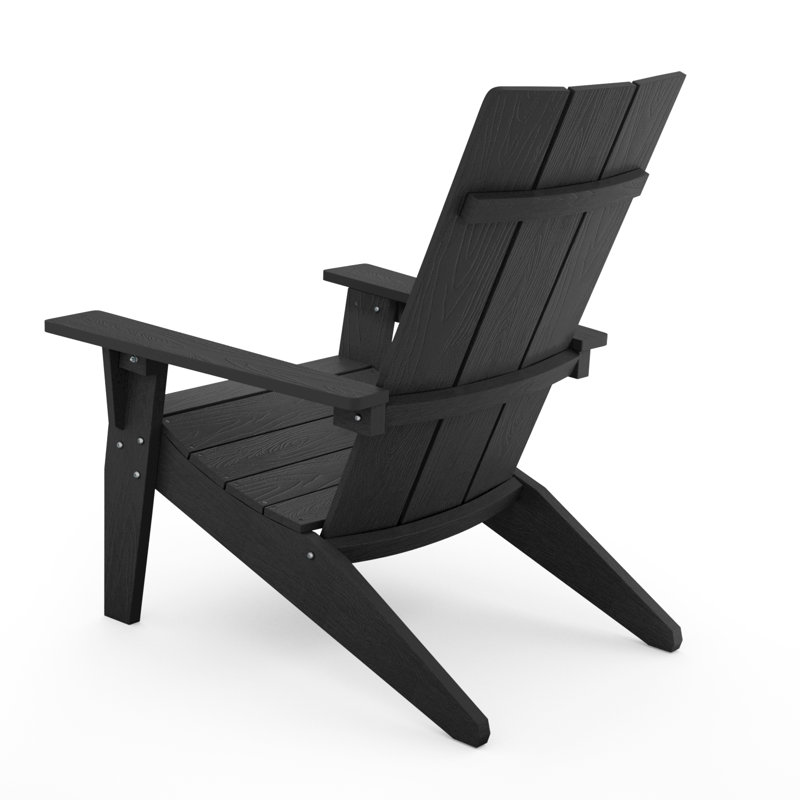 Harlean Modern All Weather Outdoor HIPS Plastic/Resin Adirondack Chair Fire Pit Chairs Oversized Patio Chair With Cup Holder