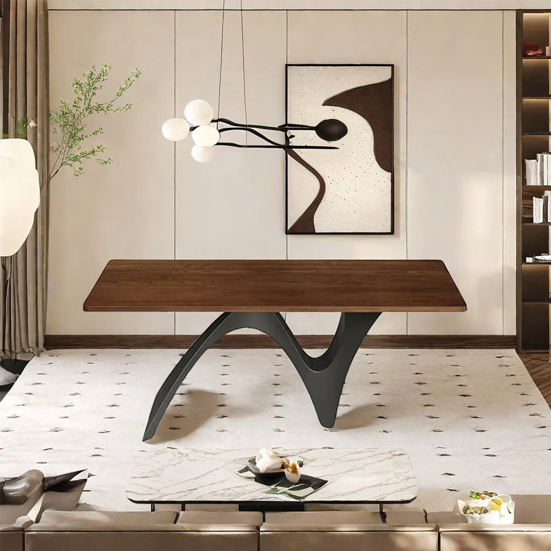 Rongstad Ash Solid Wood Top Dining Table, 29.53" H x 55.12" L x 31.5" W