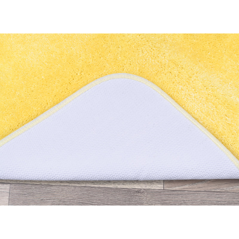 Ensemble de tapis de bain en nylon 2 pièces avec envers antidérapant Mccluney, Jaune
