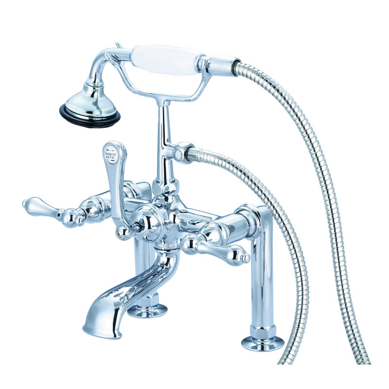 Stonington Deck Tub Spout, Chrome, Lever Handles