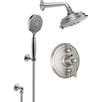 Miramar 2.5 GPM Styletherm 0.5" Thermostatic Shower System with Showerhead and Handshower on Hook