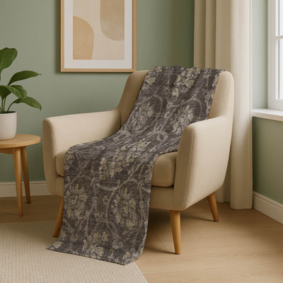 Addison Machine Washable Sherpa ASB762 Floral Throw Blanket