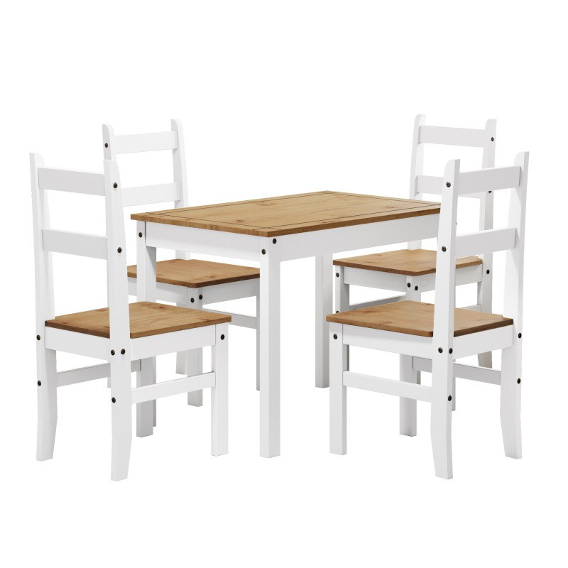 Corona White 4 - Person Dining Set