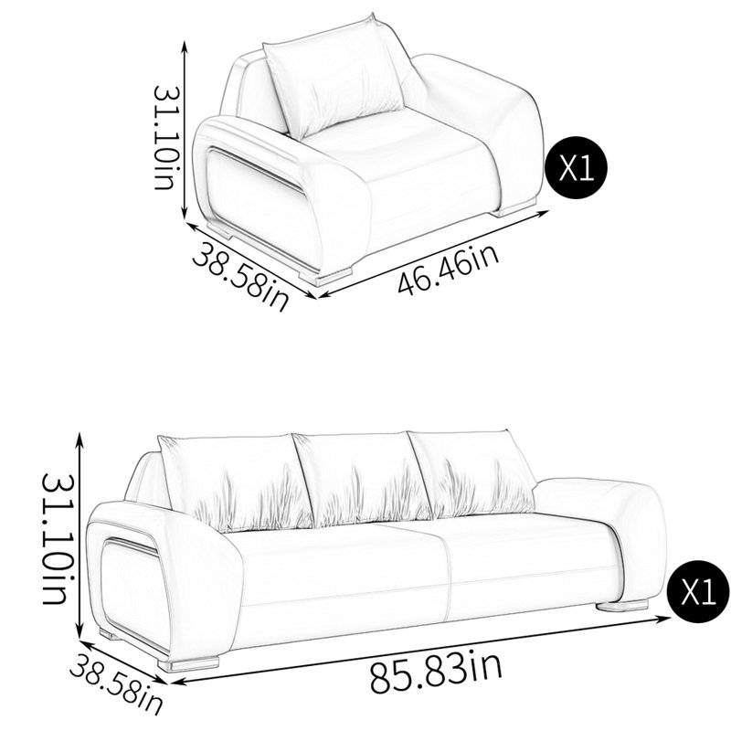 French simple sofa tea table combination