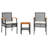 2 - Person Wicker Patio Dining Set with Square Table , Cushions Included-97871661-97871662