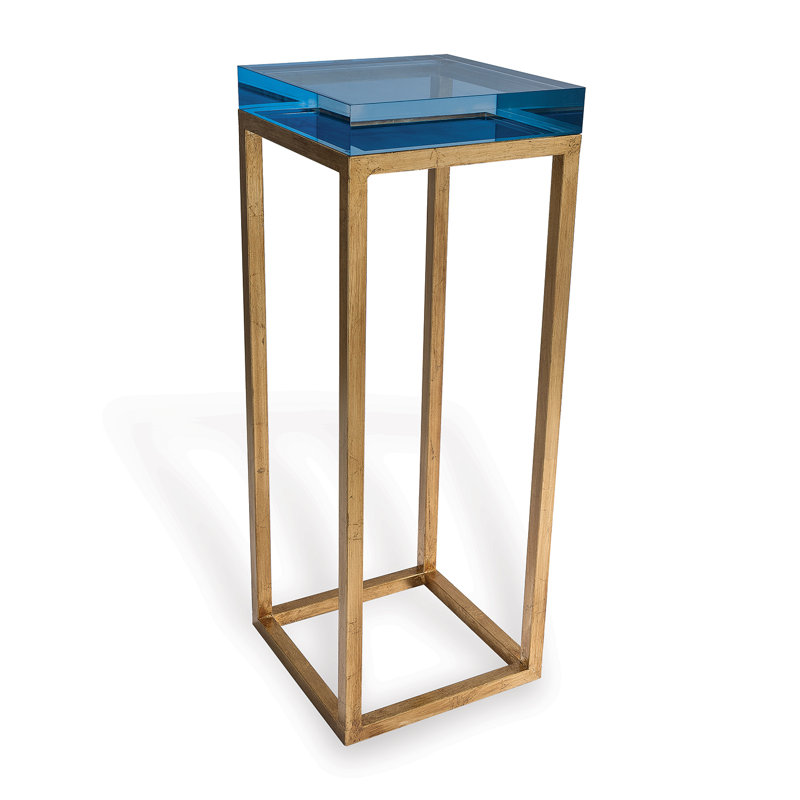 Drake Lucite table, Blue, Gold