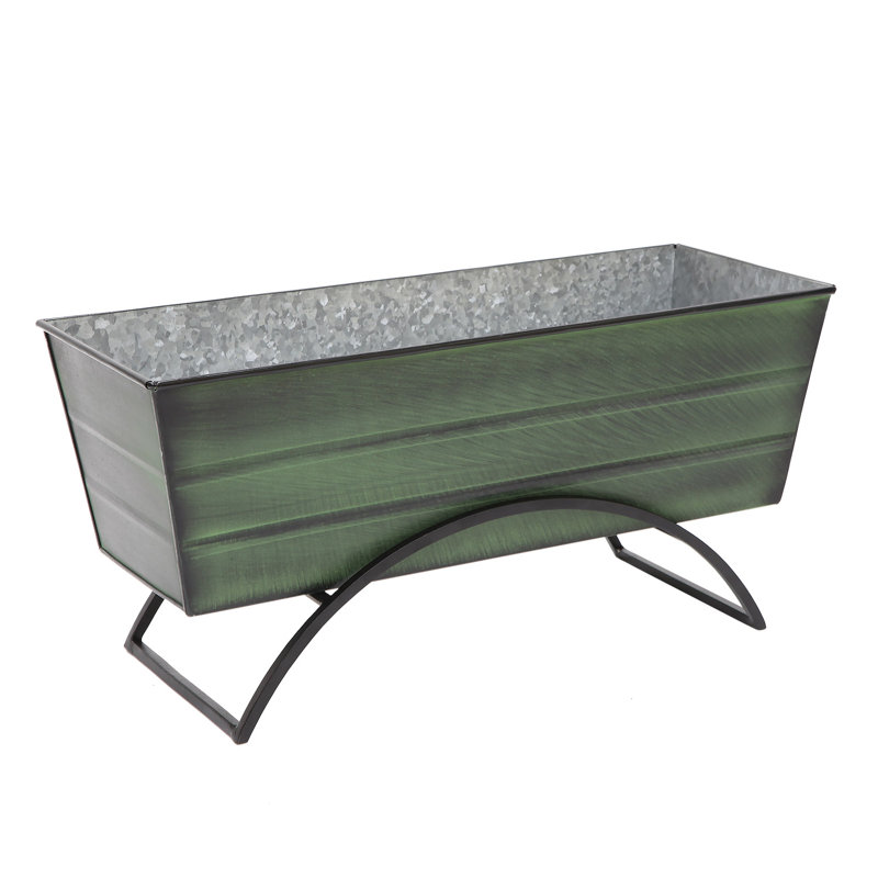 Medium Green Steel Planter Box with Stand