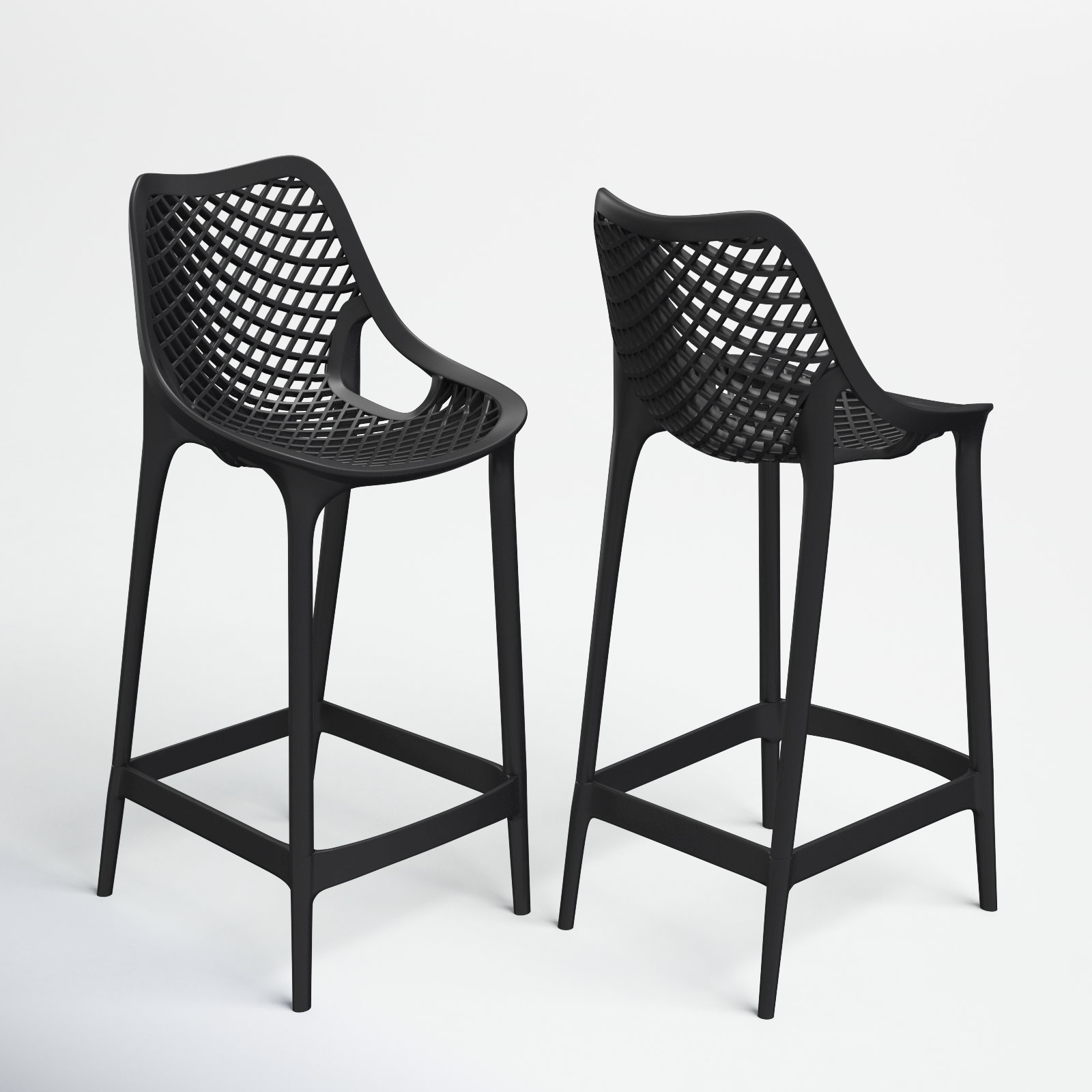 Farrah Patio Bar Stool, Black, 25.6"