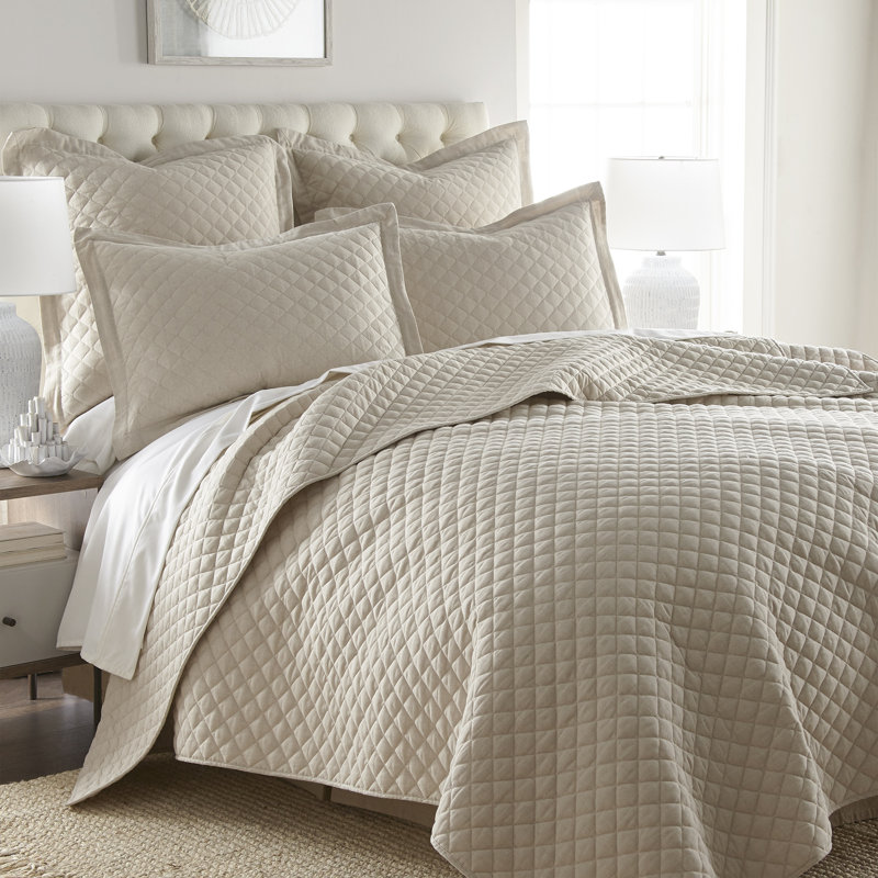Austin Linen Blend Full Quilt Set, Natural