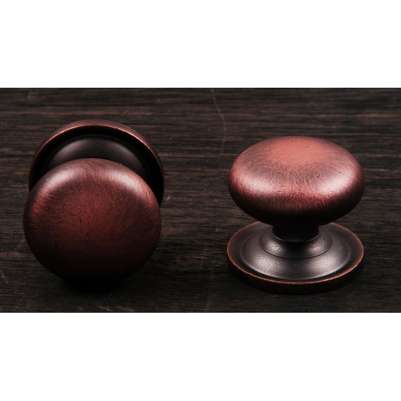 Poignée champignon unie avec plaque arrière attachée CK Series, Grand, Distressed Copper