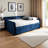 Isle Transitional Queen Size Blue Velvet Fabric Daybed, 33.09'' H X 84.79'' W X 61.94'' L-528762528-528762532