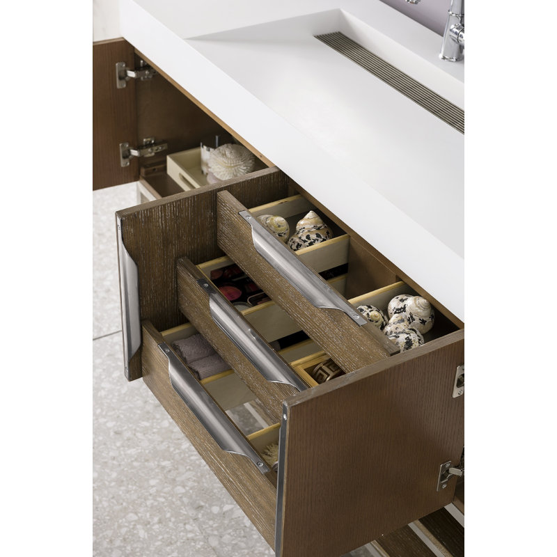 Columbia 72'' W Single Vanity, Glossy White, Dusk Gray, Brushed Nickel